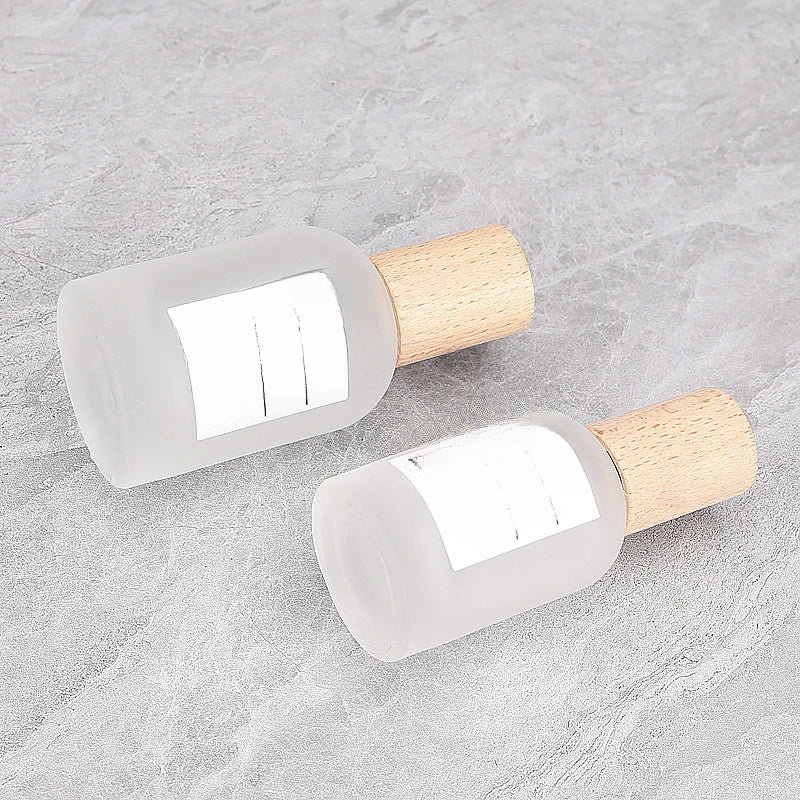 Frosted Glass Perfume Spray Bottle | Walnut & Beech Pump 30ml 50ml Perfume Atomizer Bottle QXL