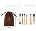Zoreya 9-Piece Walnut Wood Makeup Brush Set | Full Face Makeup Brush Set QXL 9-piece Walnut Wood