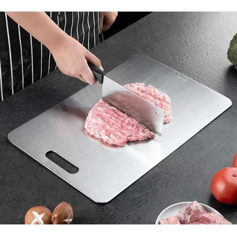 304 Stainless Steel Cutting Board | Antibacterial Kitchen Prep Stainless Steel Cutting Board QXL