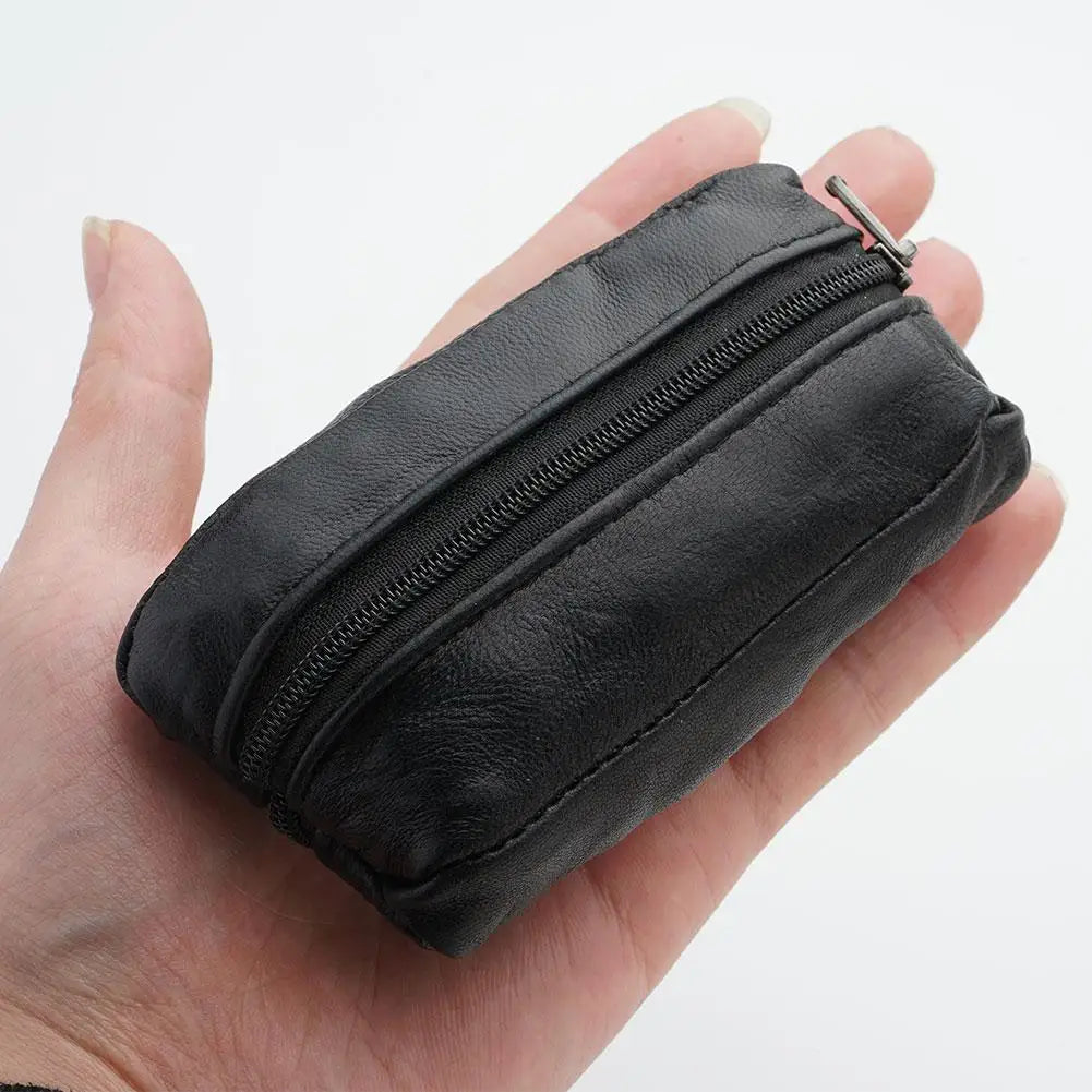 PU Leather Mini Zipper Key Case & Coin Purse – Black Coin Purse Key Case QXL