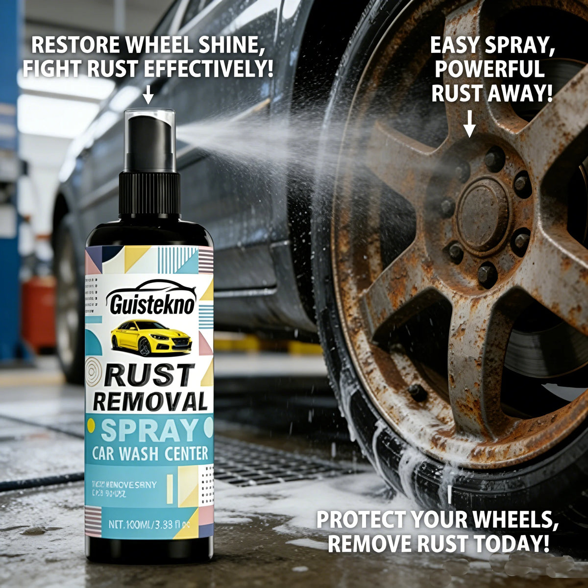 100ml Fast Rust Remover Spray | Car Wheels & Metal Surfaces Rust Remover Spray QXL 1 100ml