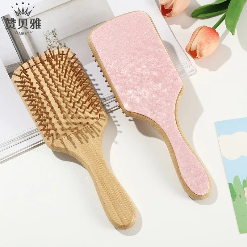 Mini Air Cushion Massage Comb | Anti-Static Wide-Tooth Wood Air Cushion Comb QXL