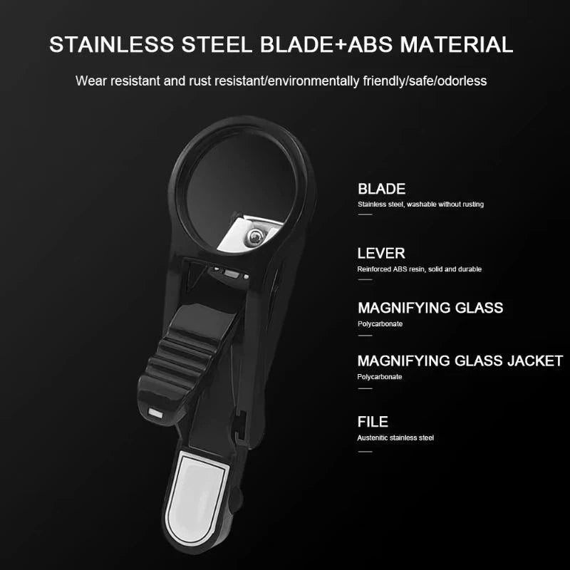 Magnifying Nail Clipper for Seniors | 3x Lens, Non-Slip Grip Magnifying Nail Clipper QXL