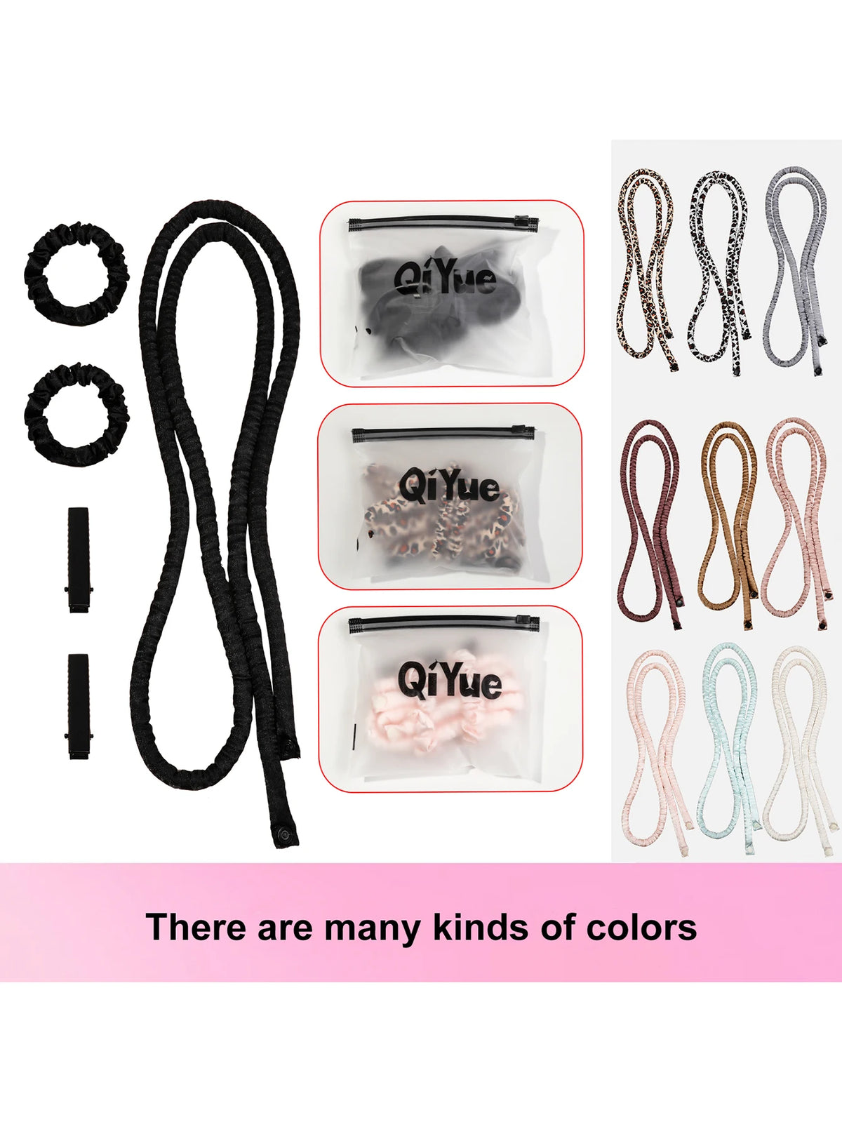 Heatless Curling Rod Headband | Silk Ribbon Overnight Curls Kit Heatless Hair Curler QXL
