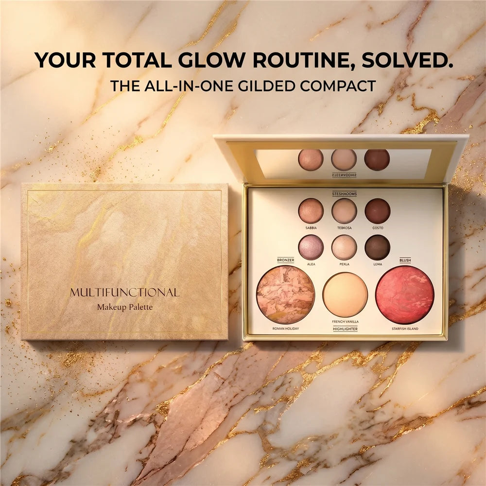 Gilded Radiance Eyeshadow Palette | Shimmer & Matte Shades Eyeshadow Palette QXL 2g