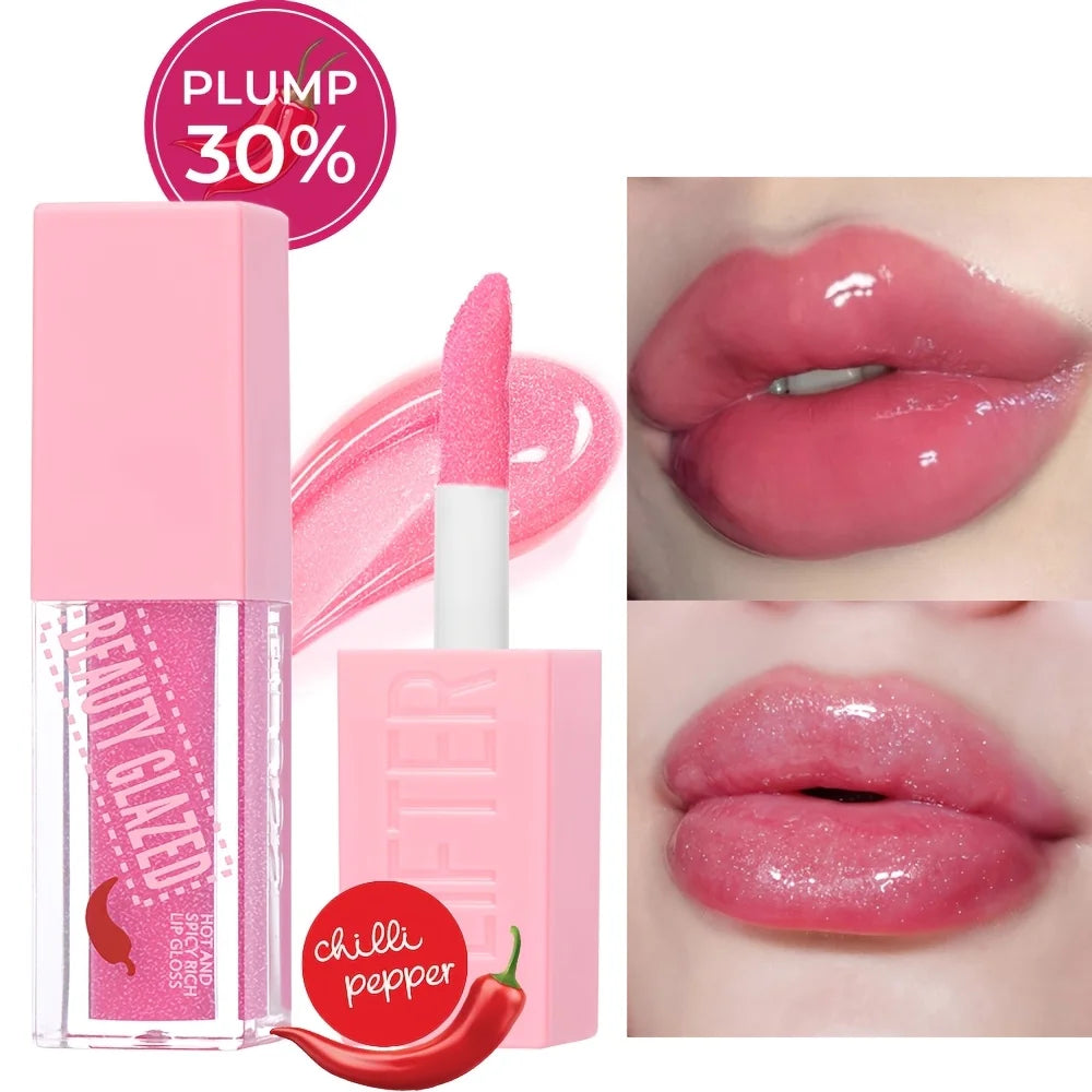 Beauty Glazed Chili Lip Plumper Oil Serum | Volumising Balm Lip Plumper Serum QXL