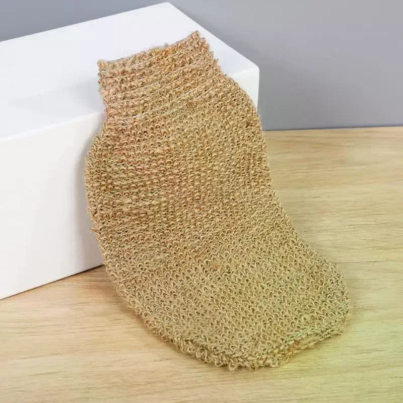 Natural Jute Back Scrubber & Exfoliating Bath Glove Set Bath Scrubber Set QXL