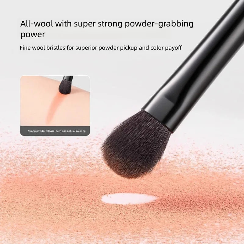 5-Pc Goat Hair Makeup Brush Set | Eyeshadow Blush & Powder Makeup Brush Set QXL