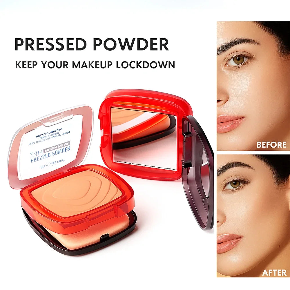 Matte Pressed Powder Foundation | 24H Oil Control Full Coverage Pressed Powder Foundation QXL