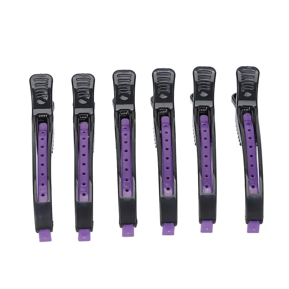 6-Pack Non-Slip Duckbill Sectioning Hair Clips | Black & Purple Sectioning Hair Clips QXL