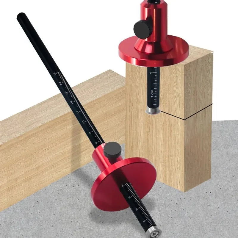Dual-End Aluminum Marking Gauge | Mortise Tenon Scribing Tool Woodworking Marking Gauge QXL