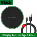 100W Wireless Charging Pad | iPhone & Samsung Fast Charger Wireless Charging Pad QXL Black with Cable