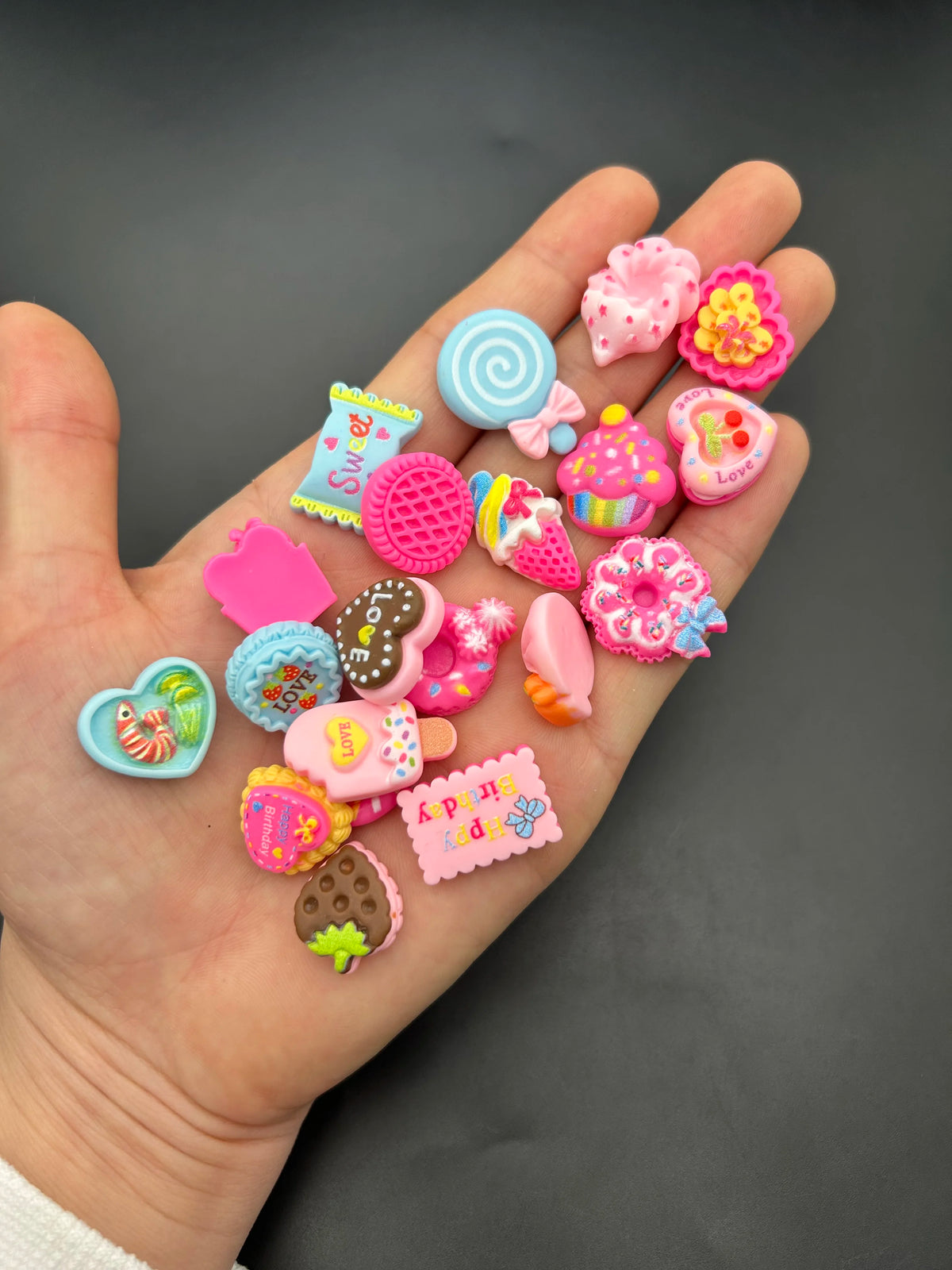 20-Pc 3D Kawaii Dessert Nail Charms | Resin Donut & Ice Cream 3D Nail Charms QXL