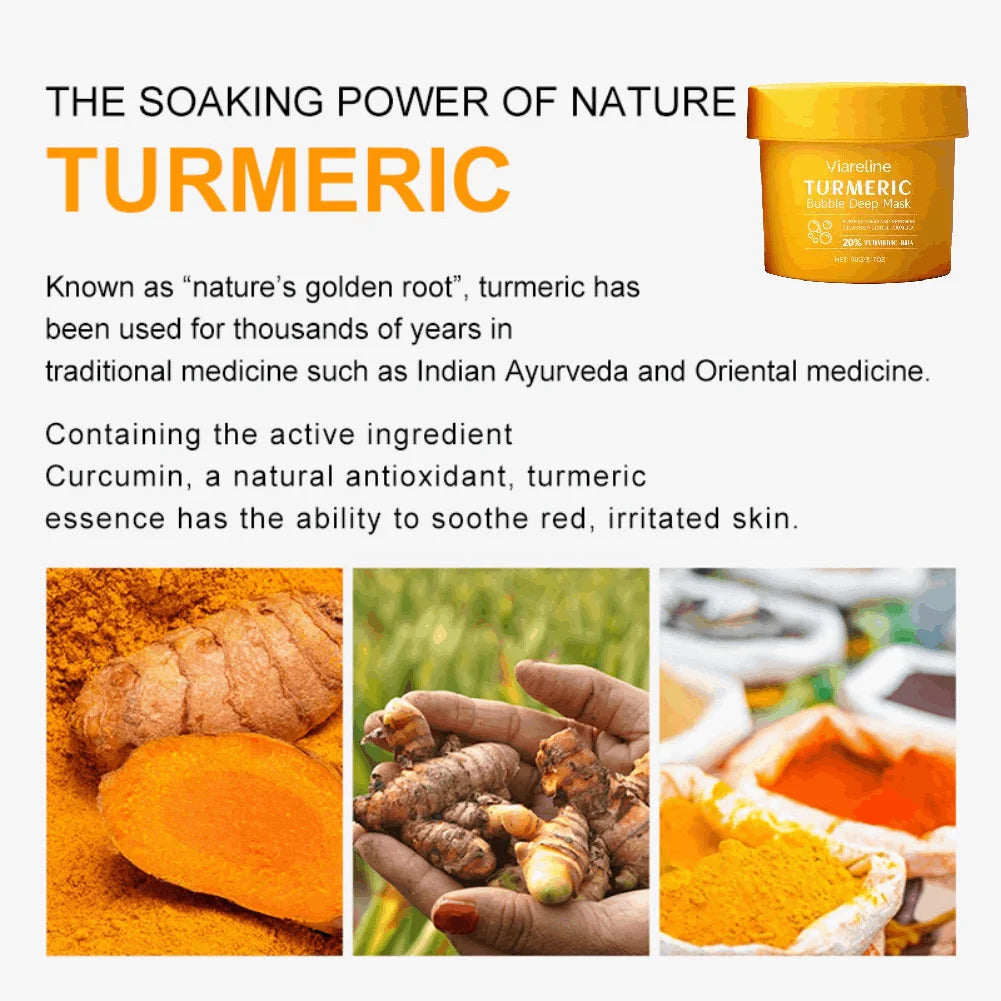 Holy Basil Turmeric Bubble Mask | Pore Cleansing & Brightening Bubble Face Mask QXL