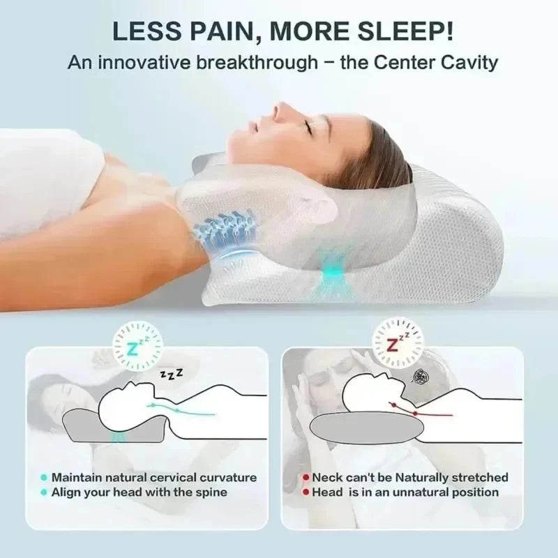 Butterfly Contoured Memory Foam Cervical Neck Pillow Memory Foam Pillow QXL