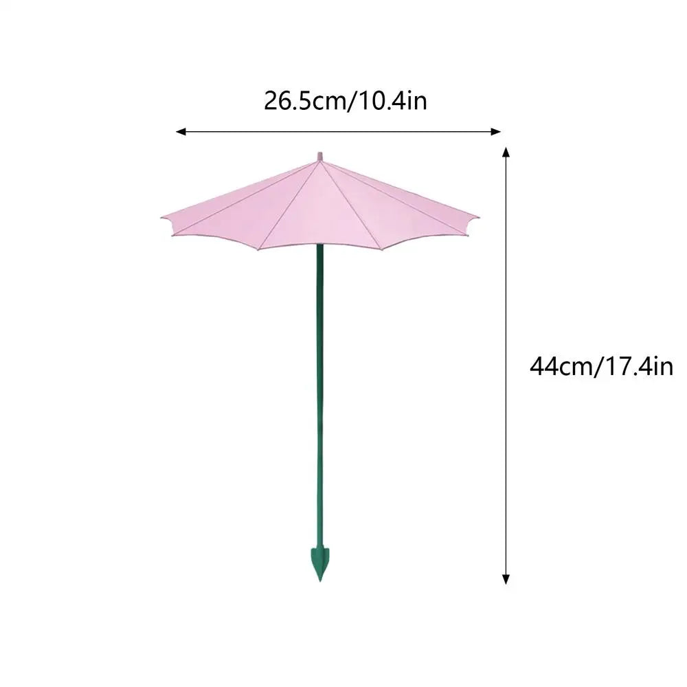 3-Pack Mini Plant Shade Umbrellas with Stakes | 26.5cm Garden Garden Plant Umbrella QXL Pink 44cm