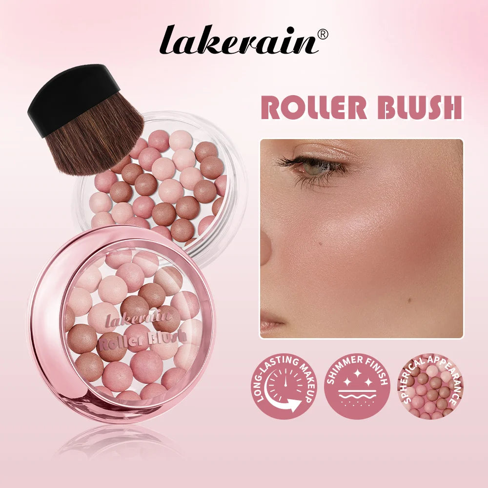 Lakerain Roller Blush Powder Beads | Shimmer Lightweight Shimmer Blush Powder QXL