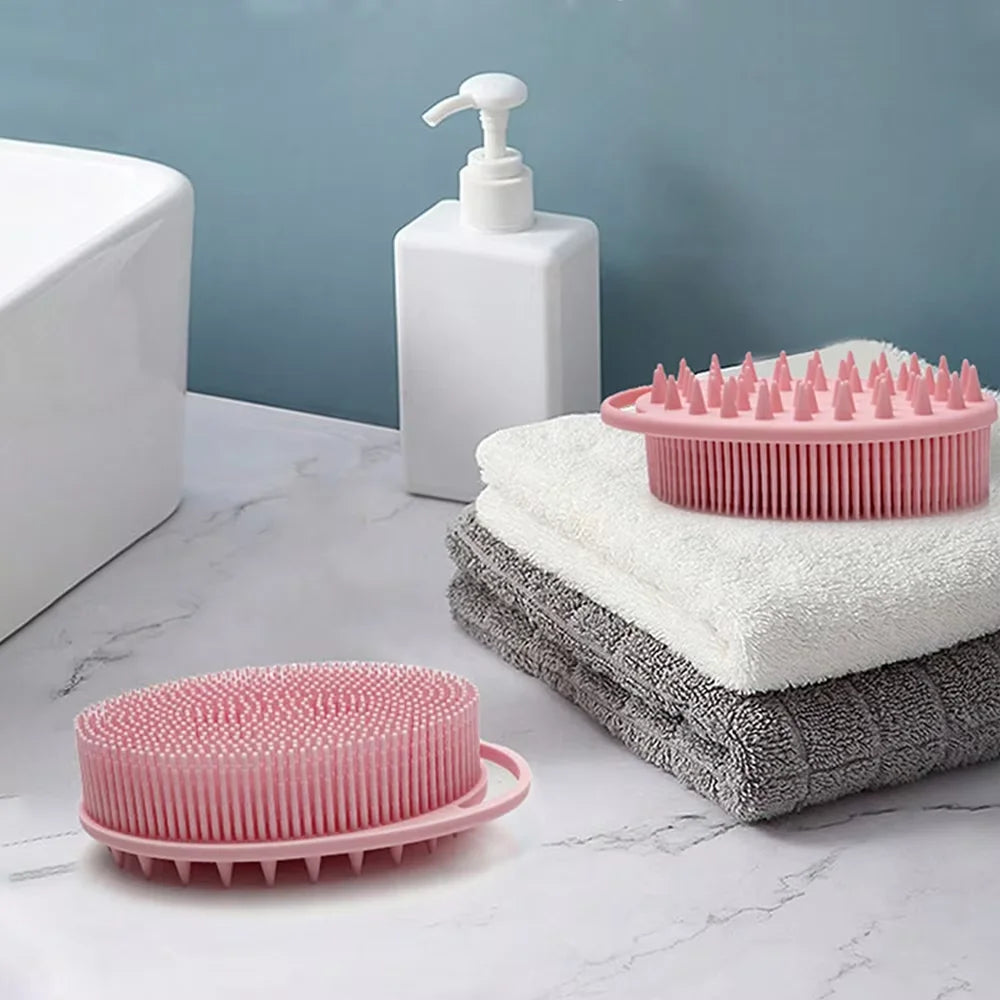 2-in-1 Silicone Shower Brush – Body Scrubber & Scalp Massager Shower Scrub Brush QXL
