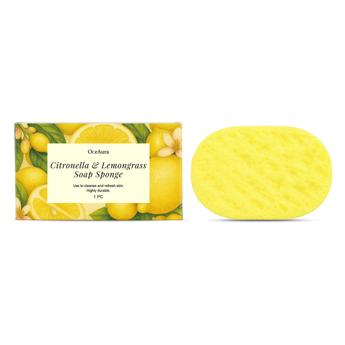Lemongrass Bath Sponge | Exfoliating Lather-Boosting Scrubber Bath Sponge Scrubber QXL
