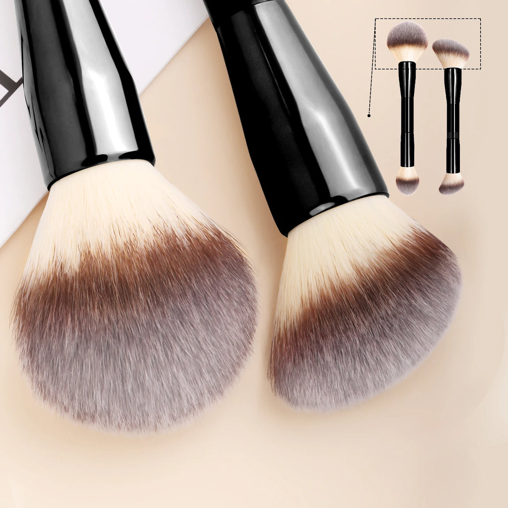 2-Pc Double-Headed Makeup Brush Set | Contour & Blush Combo Makeup Brush Set QXL