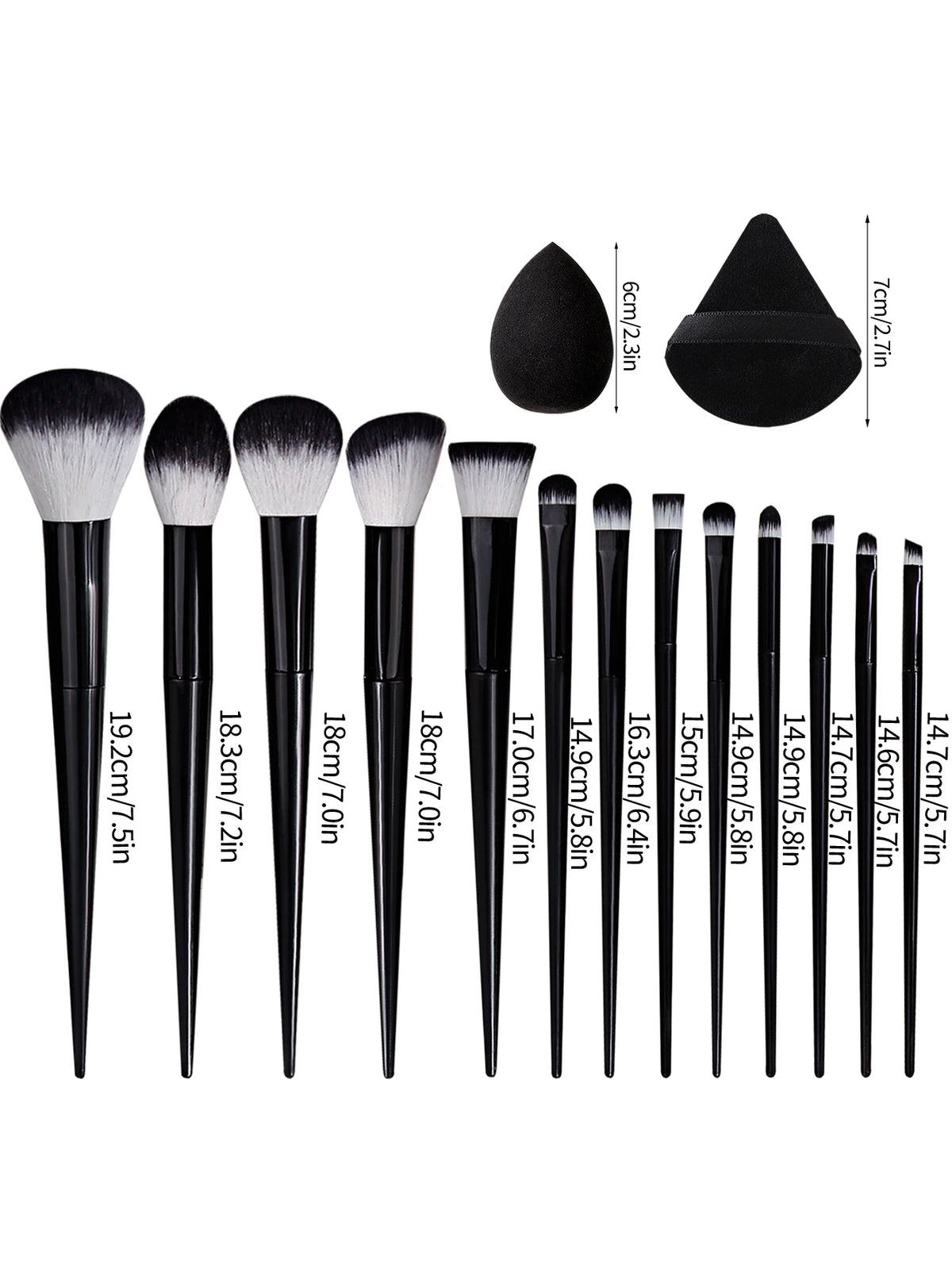 19-Piece Makeup Brush Set with Triangular Sponges – Full Kit Makeup Brush Set QXL