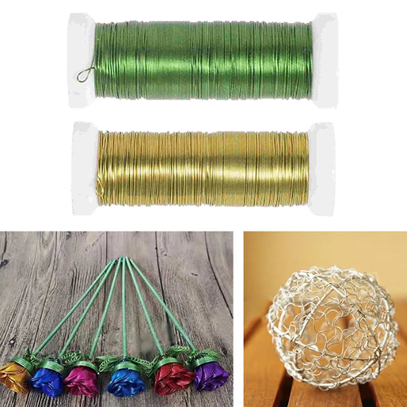 30M Florist Flower Stem Wire Roll | DIY Floral Craft Iron Wire Floral Craft Wire QXL