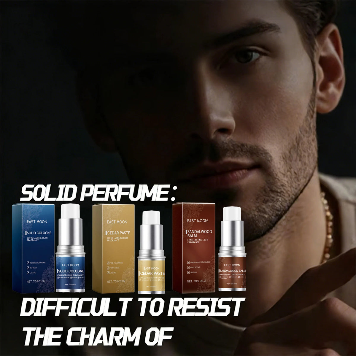 Roxelis Men's Solid Cologne Stick | Woody Fragrance Balm Solid Cologne Stick QXL