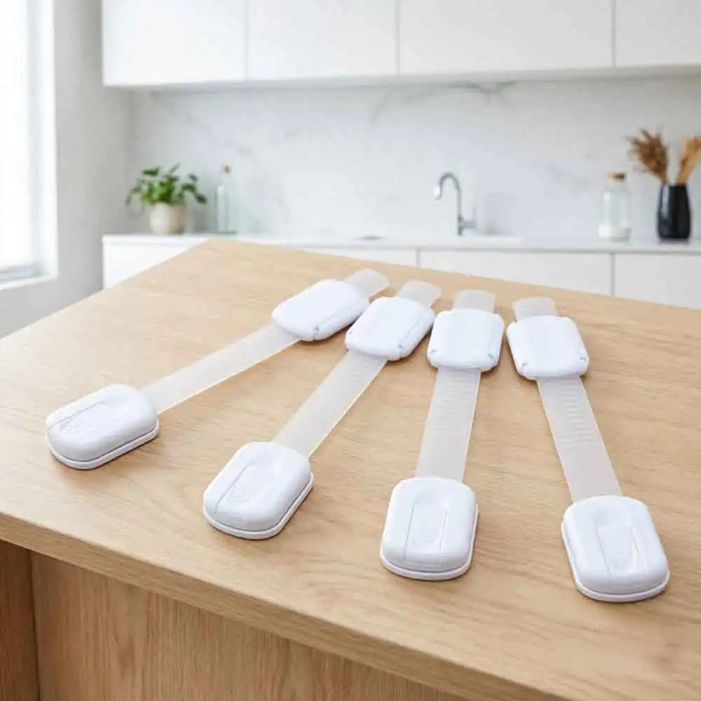 10-Pack Baby Safety Strap Locks for Cabinets, Drawers & Fridge Child Safety Locks QXL