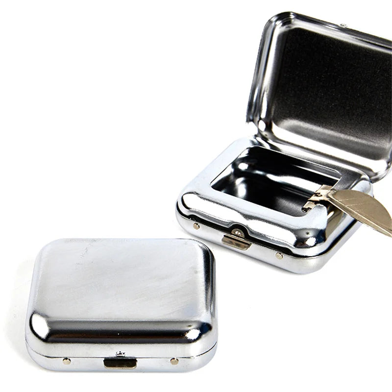 Mini Stainless Steel Pocket Ashtray with Lid | Portable Portable Pocket Ashtray QXL
