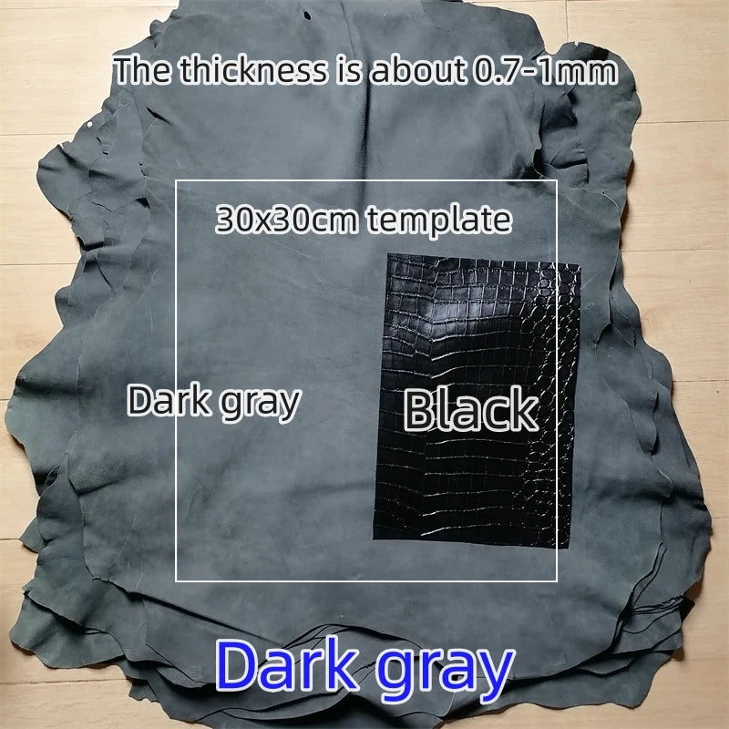 Grey Frosted Sheepskin Leather 0.7–1.0mm | DIY First Layer Hide Leather Crafting Fabric QXL