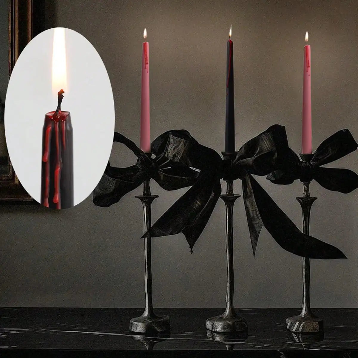 4-Pack Vampire Tears Gothic Taper Candles | Blood Drop Set Gothic Taper Candles QXL