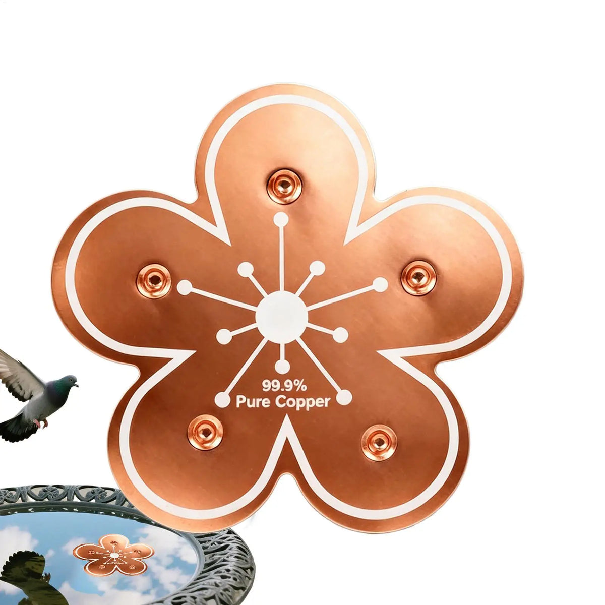 Copper Bird Bath Purification Disk | Natural Water Cleaner Bird Bath Accessory QXL