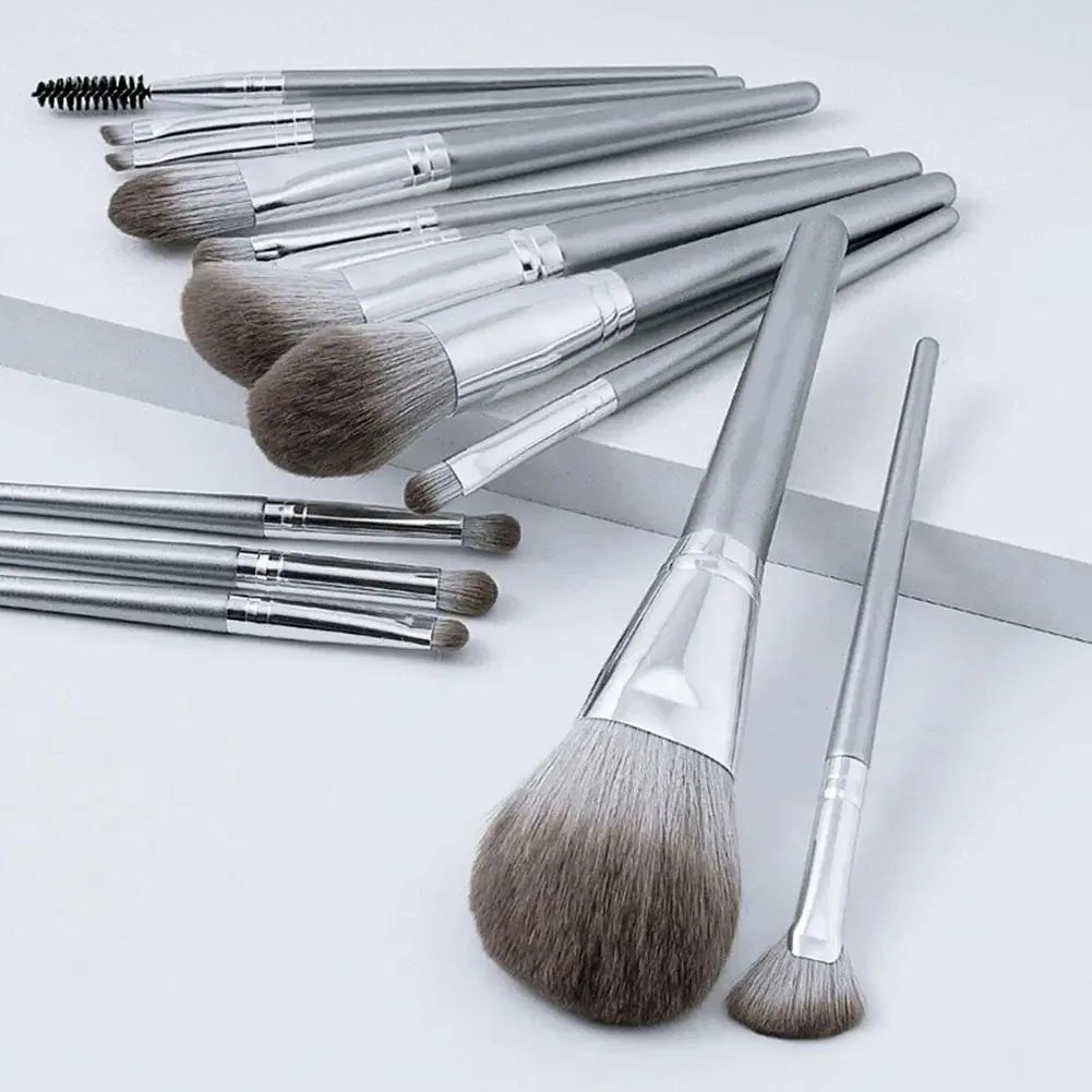 14-Piece Fluffy Makeup Brush Set | Kabuki, Foundation & Blush Makeup Brush Set QXL