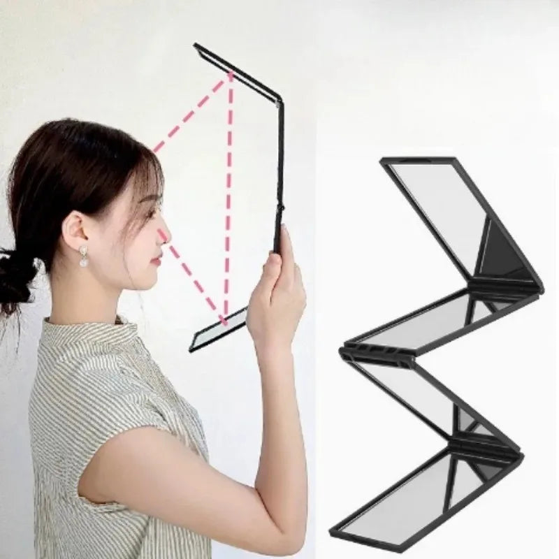 360° Foldable 4-Way Makeup Mirror | Handheld & Desktop Foldable Makeup Mirror QXL