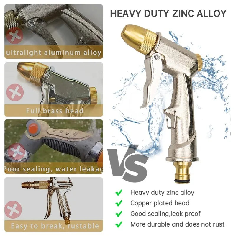High-Pressure Garden Hose Spray Gun | 4-Mode Zinc Nozzle Garden Hose Spray Gun QXL