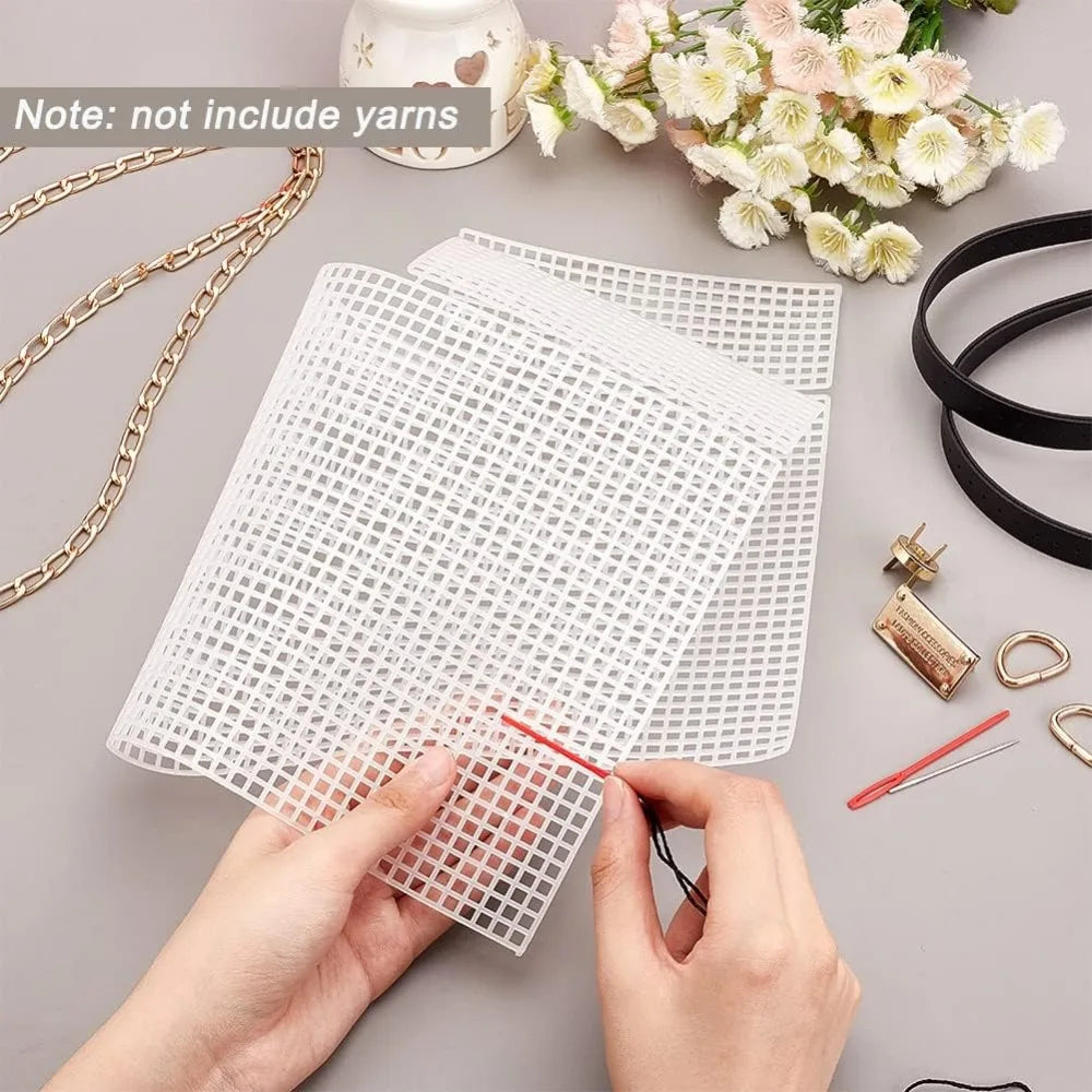 DIY Crochet Bag Kit | Mesh Canvas, Handles & Chain Hardware DIY Craft Kit QXL