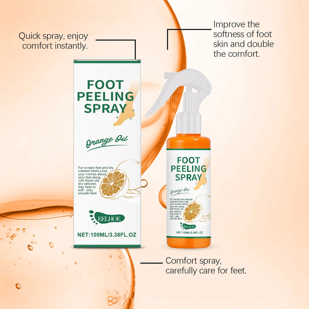 Eelhoe Orange Oil Foot Peeling Spray | Callus & Dead Skin Foot Exfoliating Spray QXL