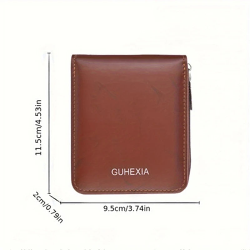 Men's Slim PU Leather Wallet | Card Slots, Coin & ID Holder Men's Slim Wallet QXL