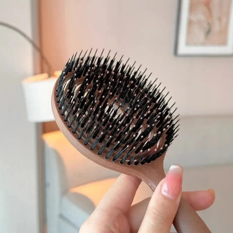Boar Bristle Round Detangling Hair Brush | Volume & Scalp Round Hair Brush QXL