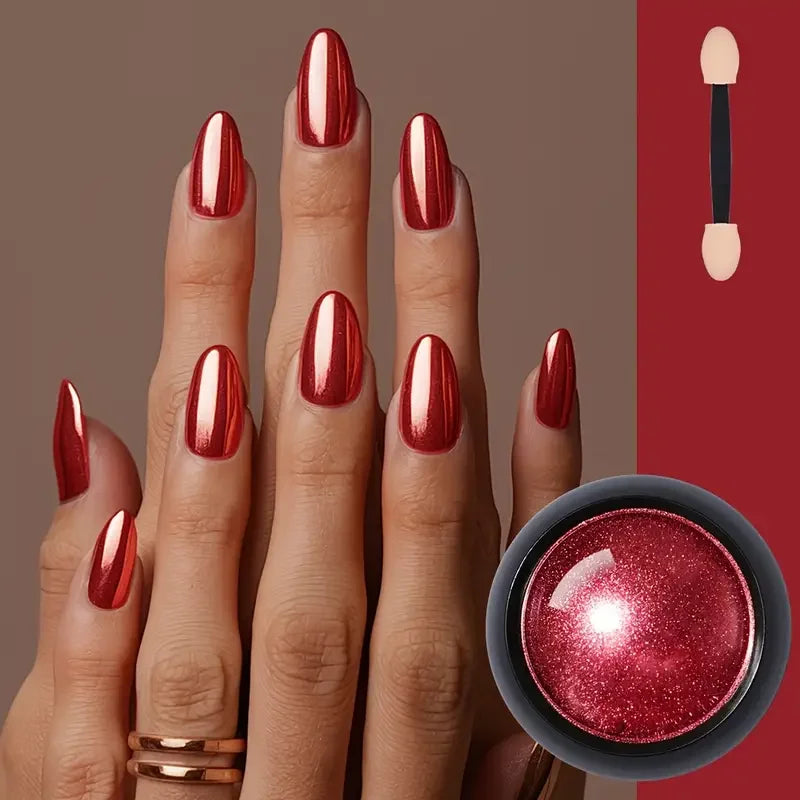 VERONNI Red Holographic Mirror Nail & Glitter Powder Nail Glitter Powder QXL