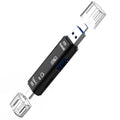 5-in-1 USB-C OTG Card Reader | SD, TF, Micro USB & Type-C USB Card Reader QXL black