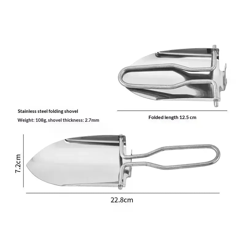 Folding Stainless Steel Garden Shovel & Spade | 1 or 2 Pack Folding Garden Shovel QXL