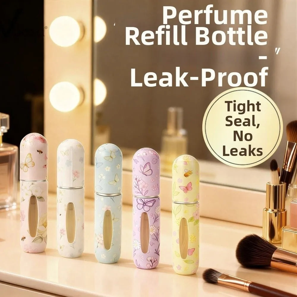 5ml Floral Refillable Mini Perfume Spray Bottle | Travel Size Perfume Spray Bottle QXL