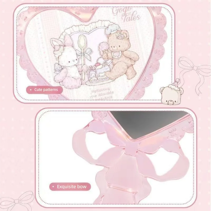 Heart-Shaped Handheld Makeup Mirror | Portable Desktop Mirror Makeup Mirror QXL