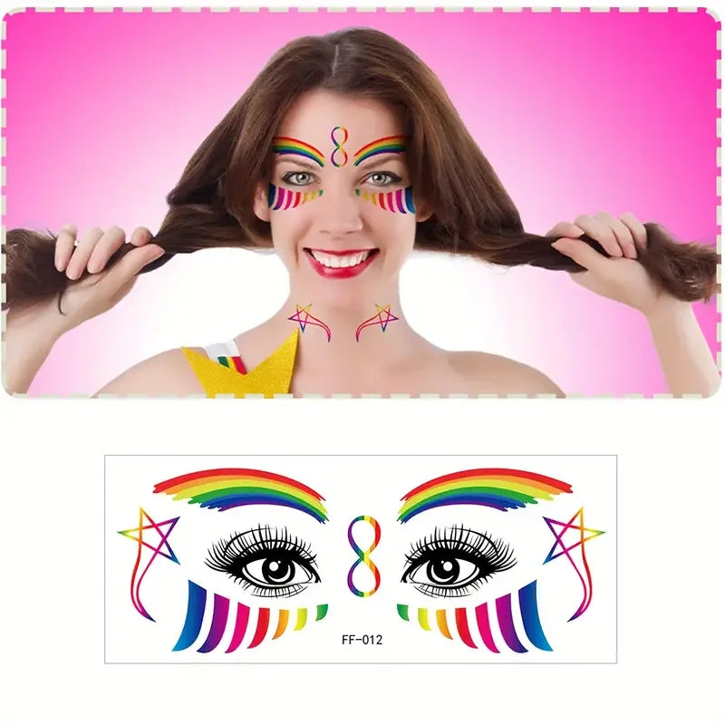 10-Pack Rainbow Pride Temporary Tattoos | Butterfly & Heart Designs Temporary Tattoos QXL