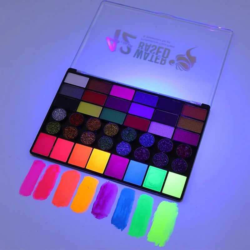 VERONNI 42-Color UV Neon Water-Activated Face & Body Paint Set Face & Body Paint QXL