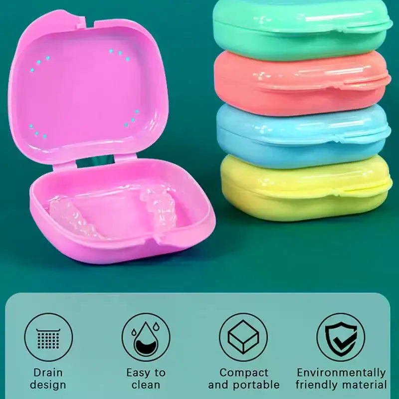 Denture Retainer Box with Vent Holes | Plastic Storage Case Denture Storage Case QXL