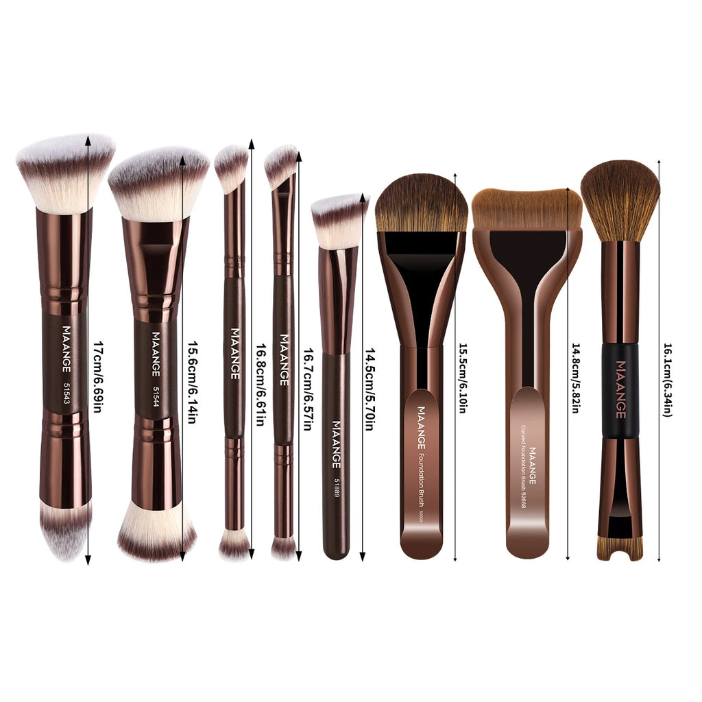 MAANGE 8-Piece Makeup Brush Set | Foundation & Contour Makeup Brush Set QXL