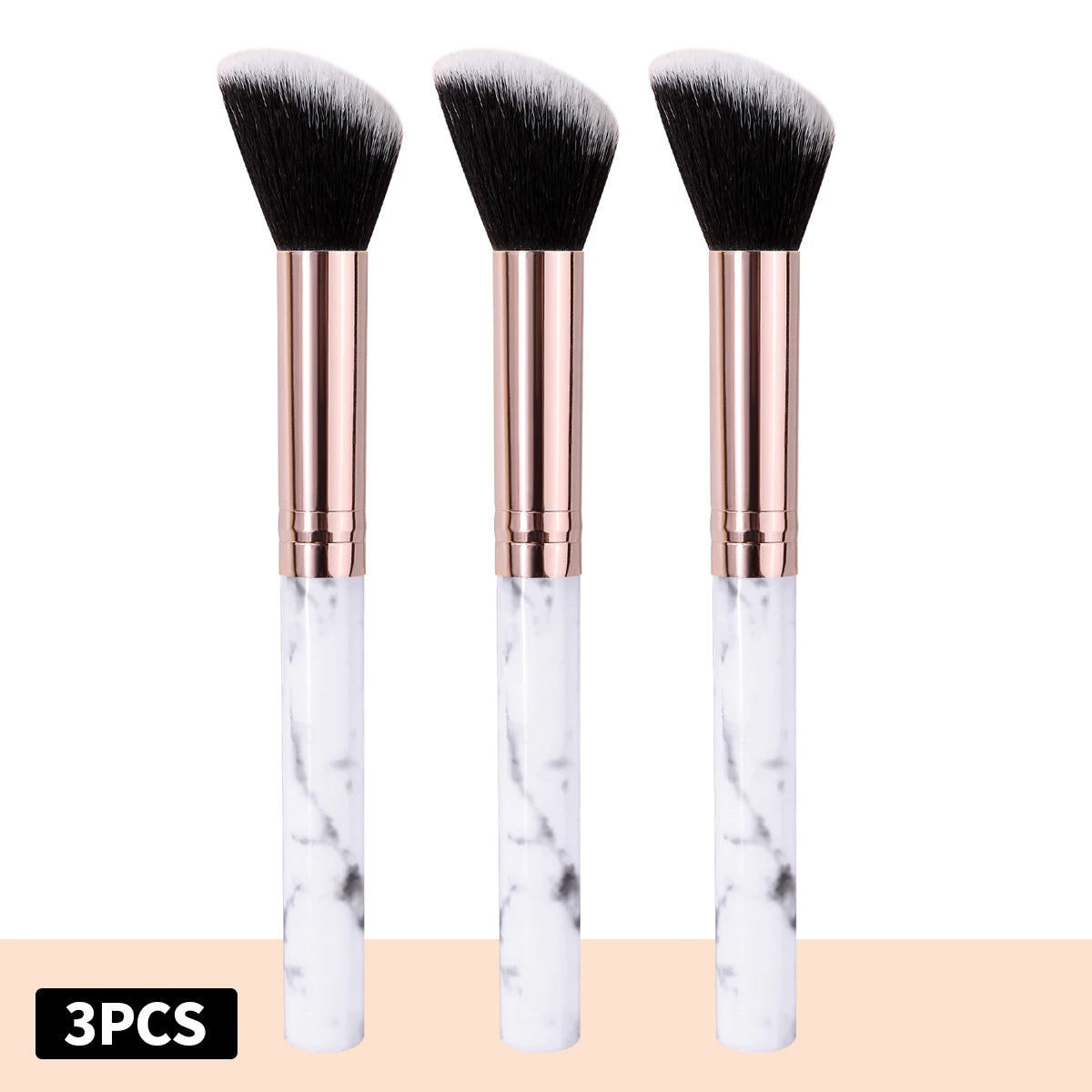 KOSSHOW 3-Pc Contour Brush Set | Blush, Contour & Highlight Contour Brush Set QXL Ivory
