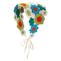 Boho Crochet Triangle Headscarf | Floral Mesh Beach Headband Triangle Headscarf QXL B